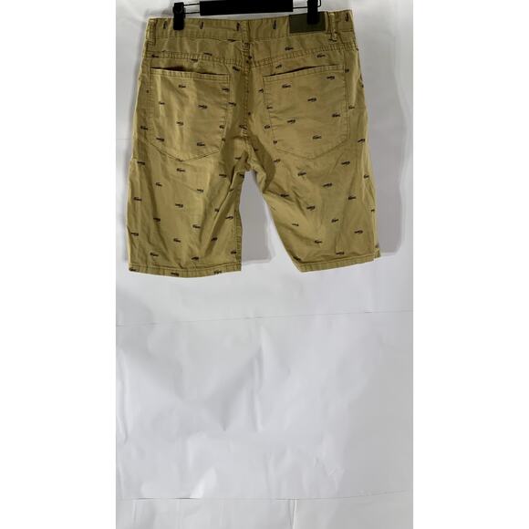 JEANS FASHION Men's Tan Alligator Print Chino Shorts SZ 34 - Picture 2 of 9